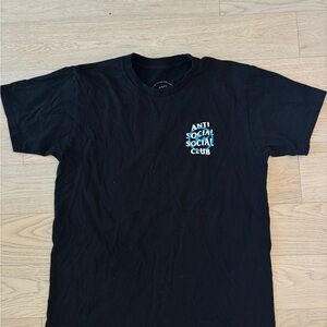 Anti Social Social Club x Fragment Black Tee with Blue Accents